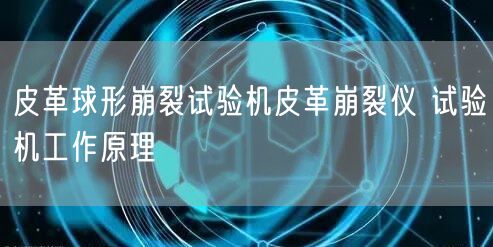 皮革球形崩裂試驗機皮革崩裂儀 試驗機工作原理(圖1)
